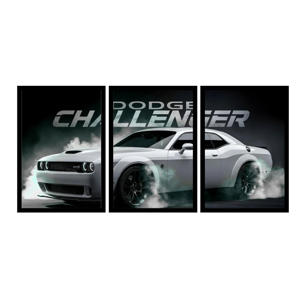 Djane Studio Car Wall Frame | Living Room Car Wall Frame | Gaming Room Decor | Pack of 3 | Size 18x12 Inch